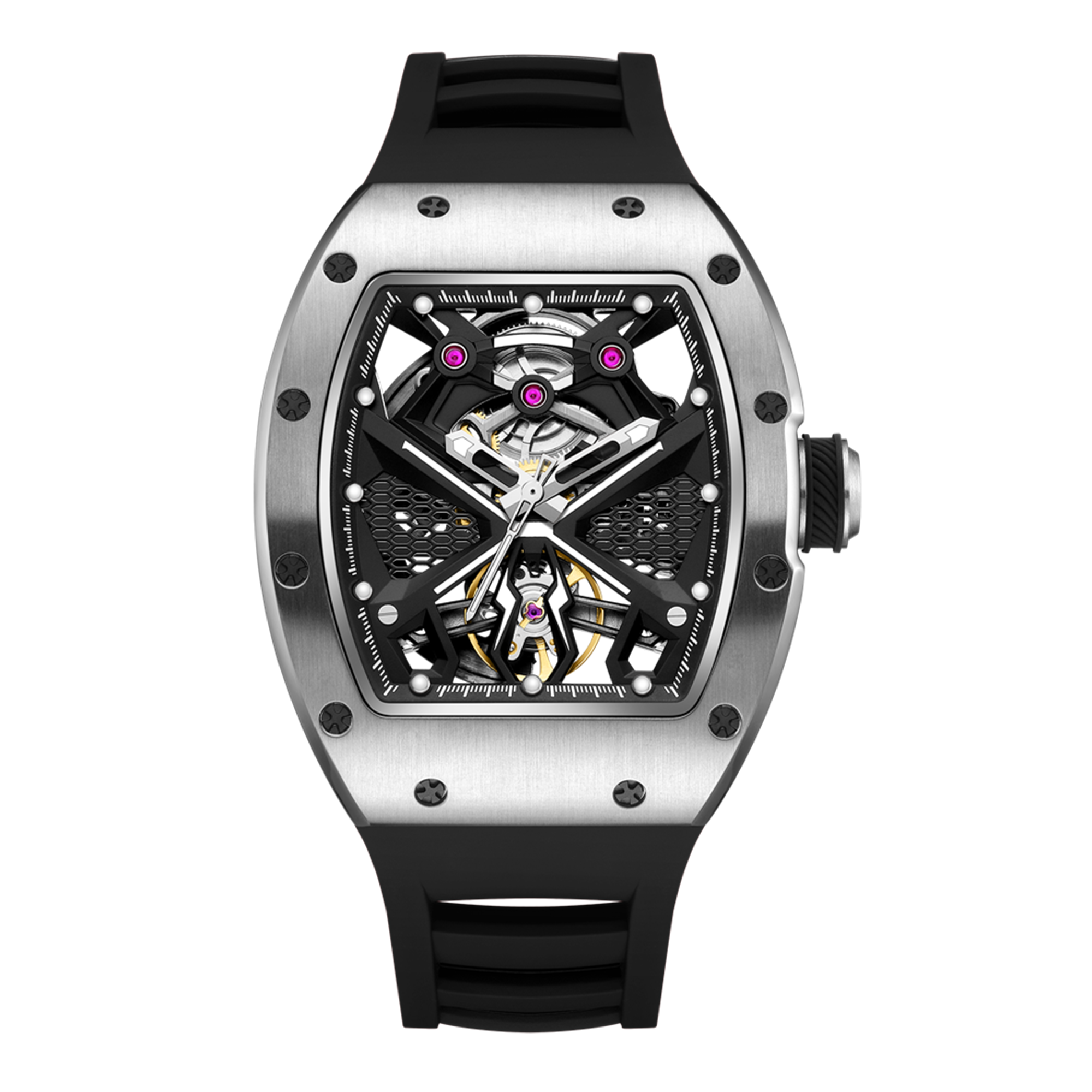 MEGIR Hollow Out Dial Men Mechanical Watch Fashion Stainless Steel Automatic Wristwatch Waterproof Watch Clock Montre Homme 9190-5