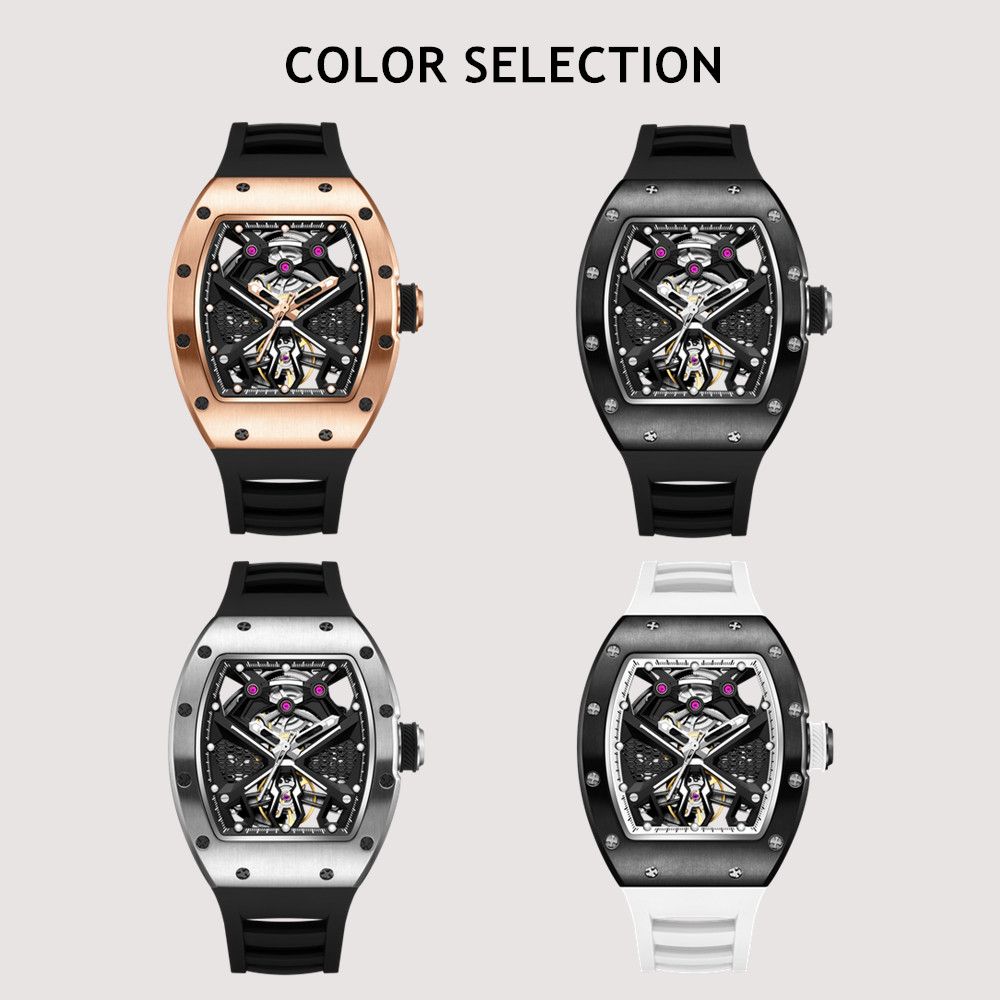 MEGIR Hollow Out Dial Men Mechanical Watch Fashion Stainless Steel Automatic Wristwatch Waterproof Watch Clock Montre Homme 9190-5
