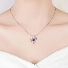 925 Silver Purple Zircon Heart Pendant Necklace